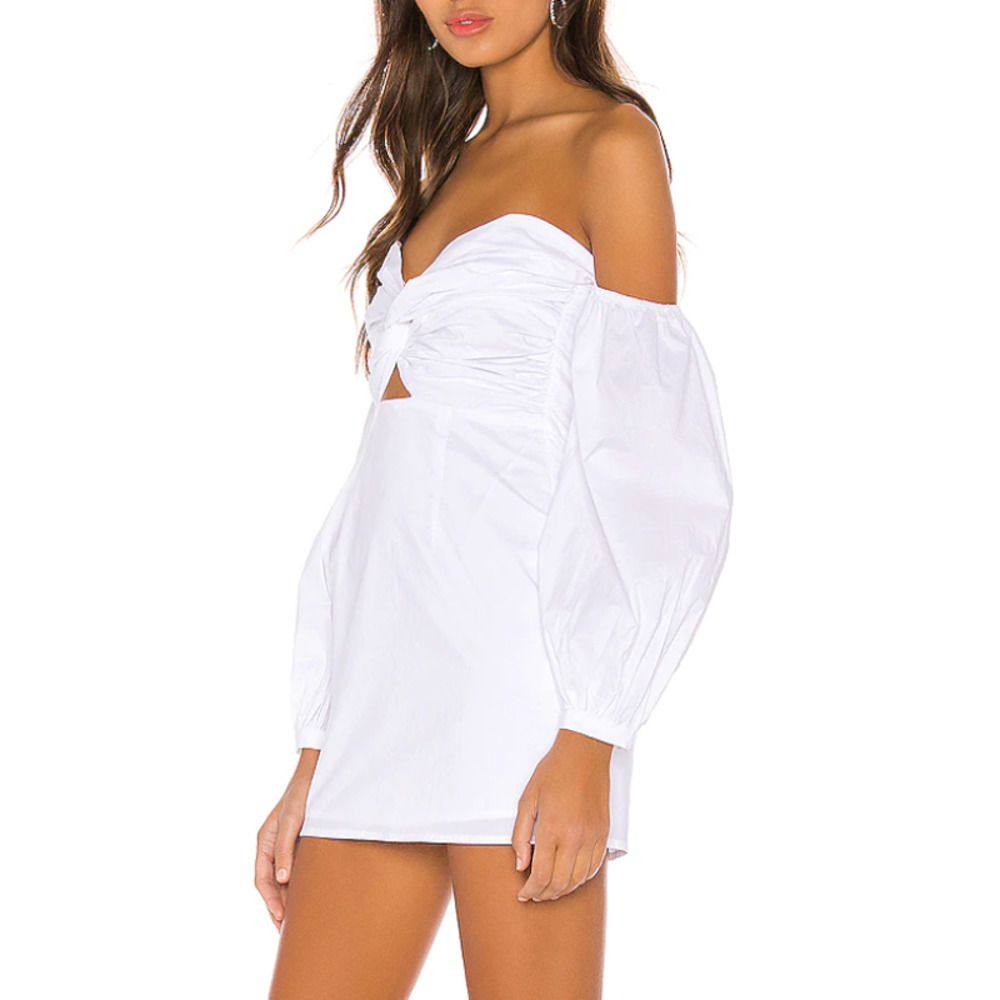 Revolve Superdown White Off Shoulder Milkmaid Dre… - image 2